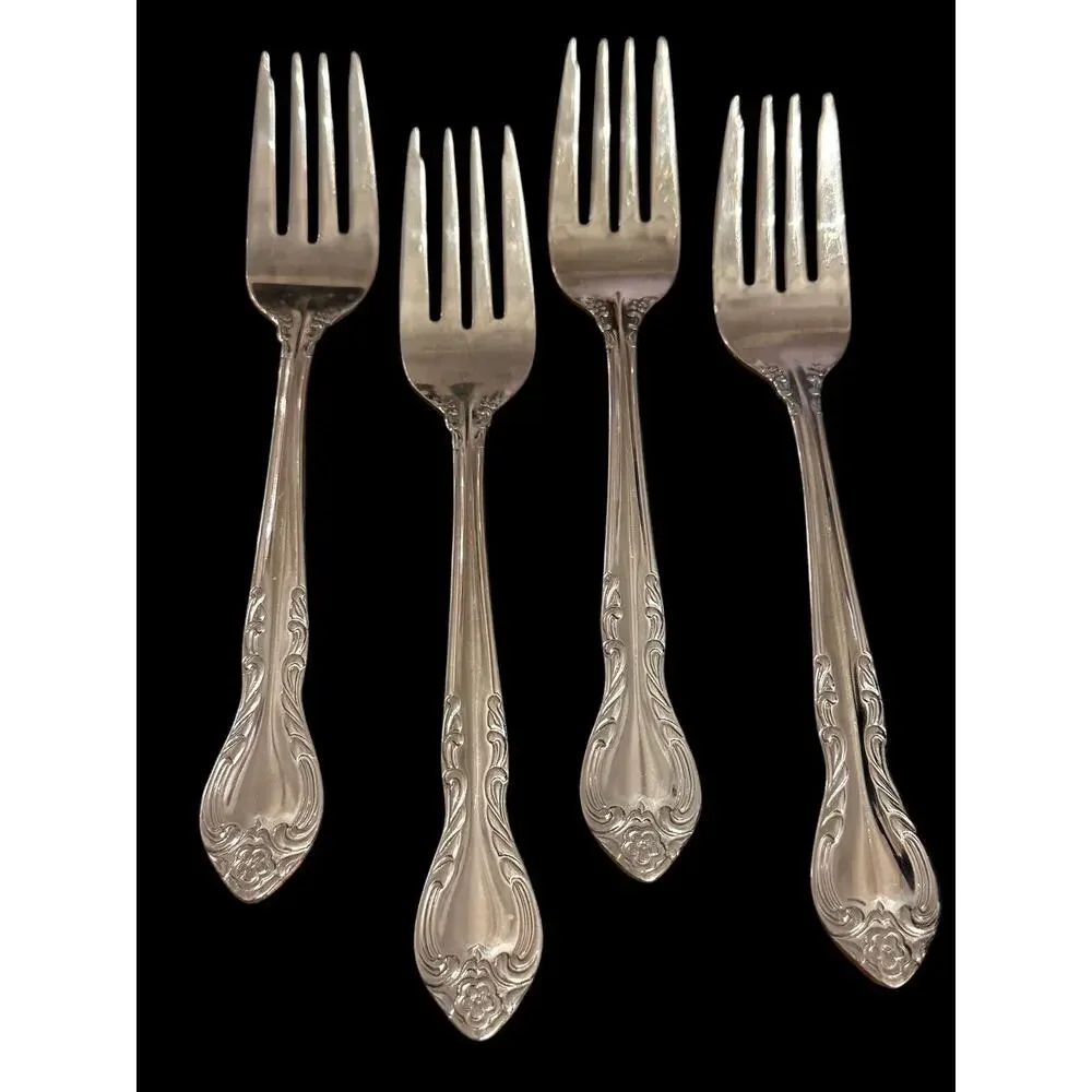 4 RSVP 18/10 RETIRED 2007 Flatware Sophie Salad Fork Vintage Replacements